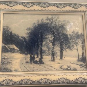DELFTS BLAUW WALL PLATE GELIMITEERDE SERIES WINTER SCENE